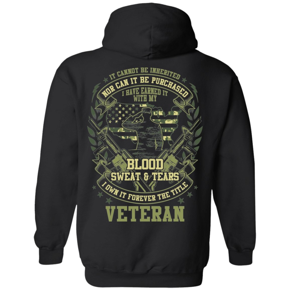 Veteran Design Double Side Printed Pullover Hoodie - Alexecom.com