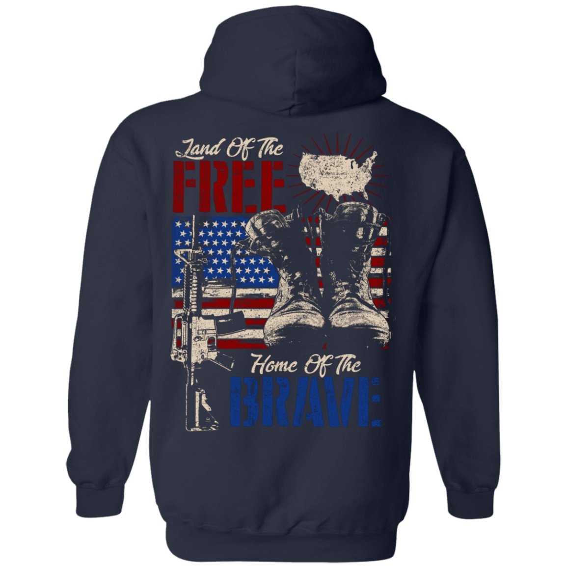 Veteran Design Double Side Printed Pullover Hoodie - Alexecom.com