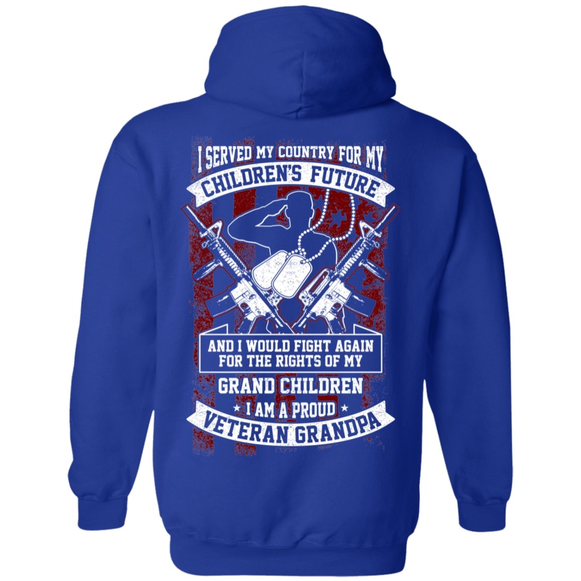 Veteran Design Double Side Printed Pullover Hoodie - Alexecom.com