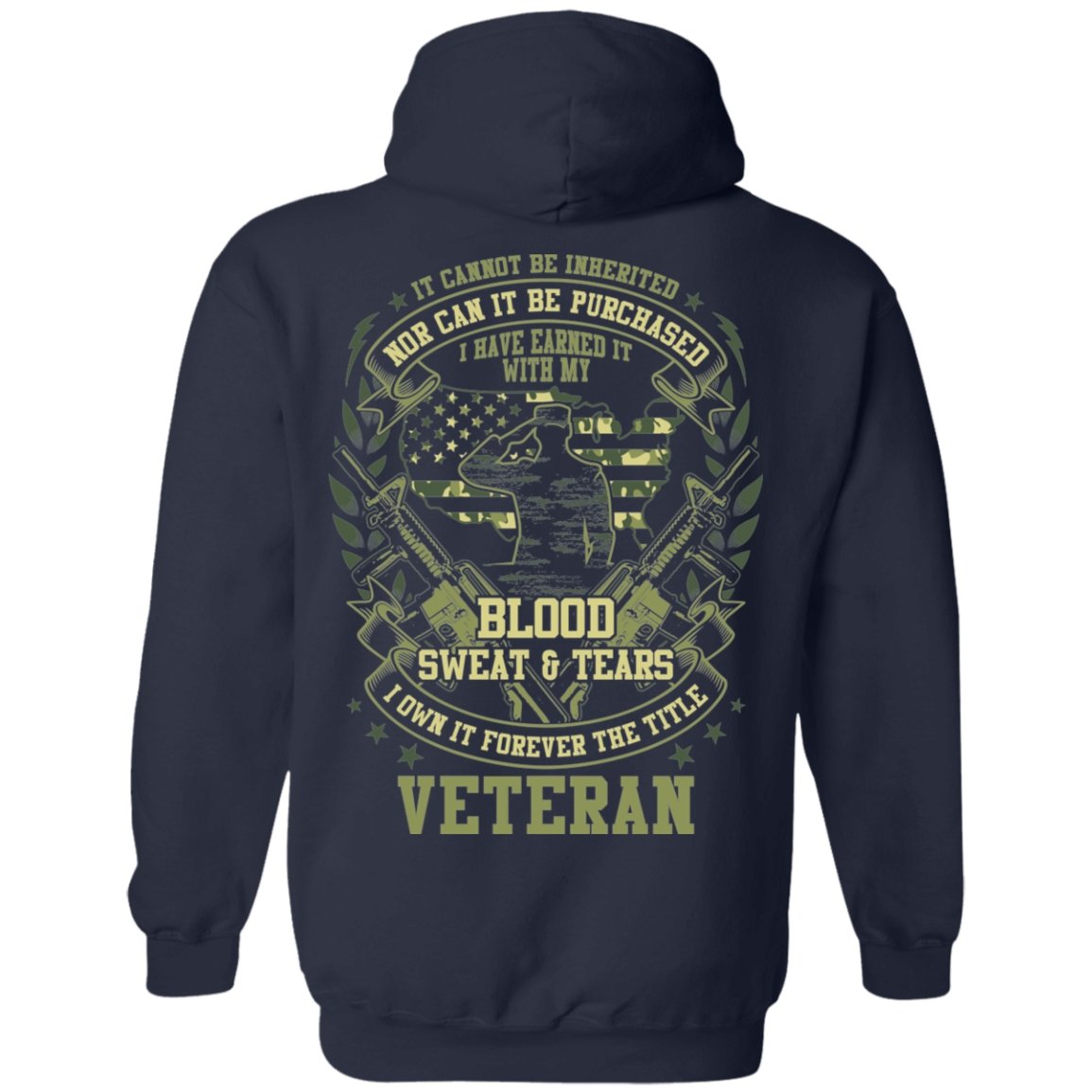 Veteran Design Double Side Printed Pullover Hoodie - Alexecom.com