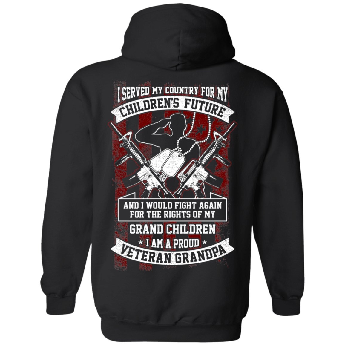 Veteran Design Double Side Printed Pullover Hoodie - Alexecom.com