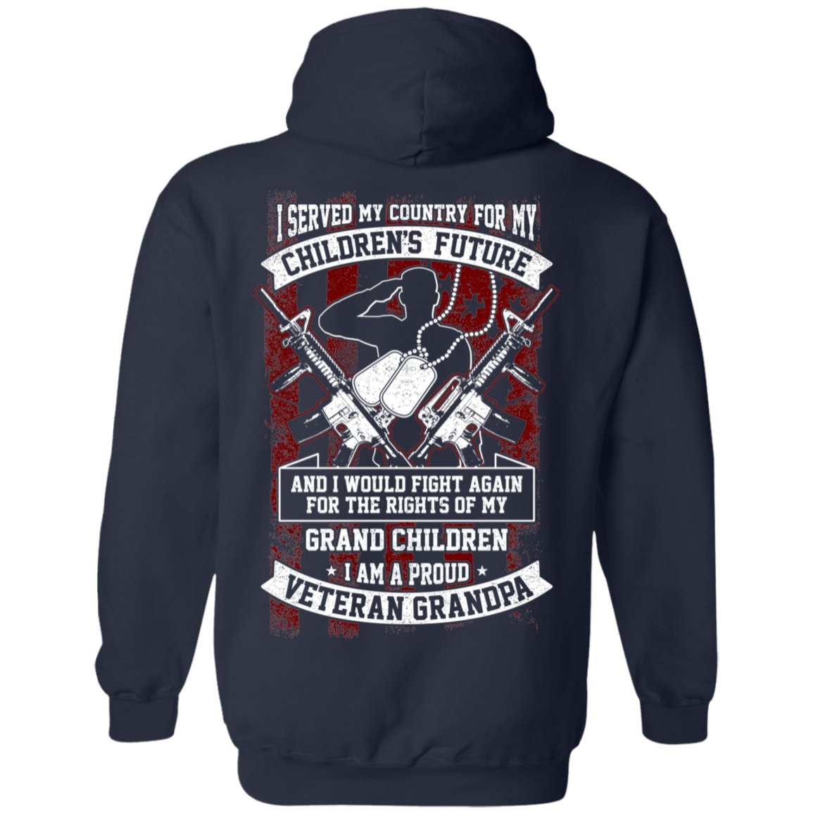 Veteran Design Double Side Printed Pullover Hoodie - Alexecom.com