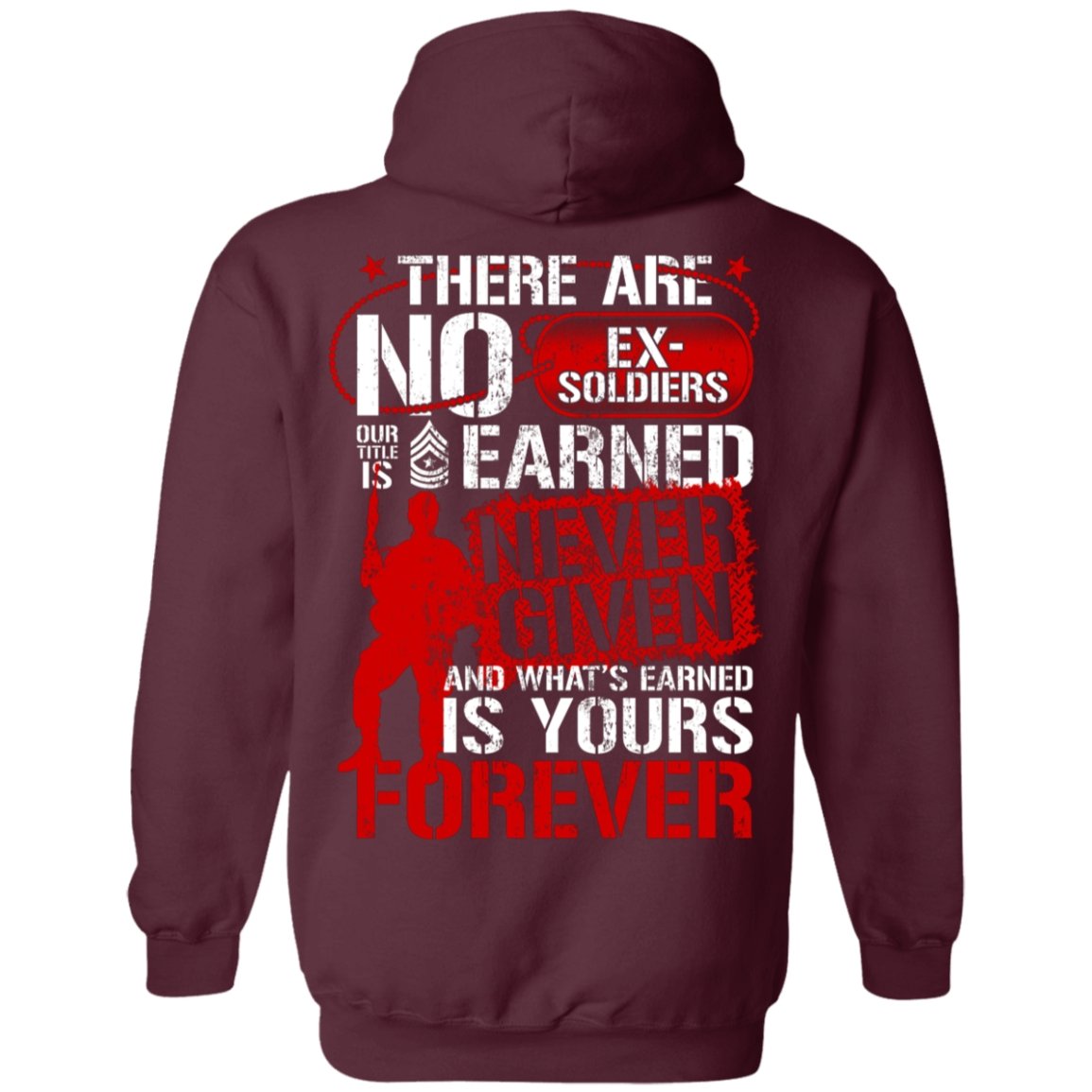 Veteran Design Double Side Printed Pullover Hoodie - Alexecom.com