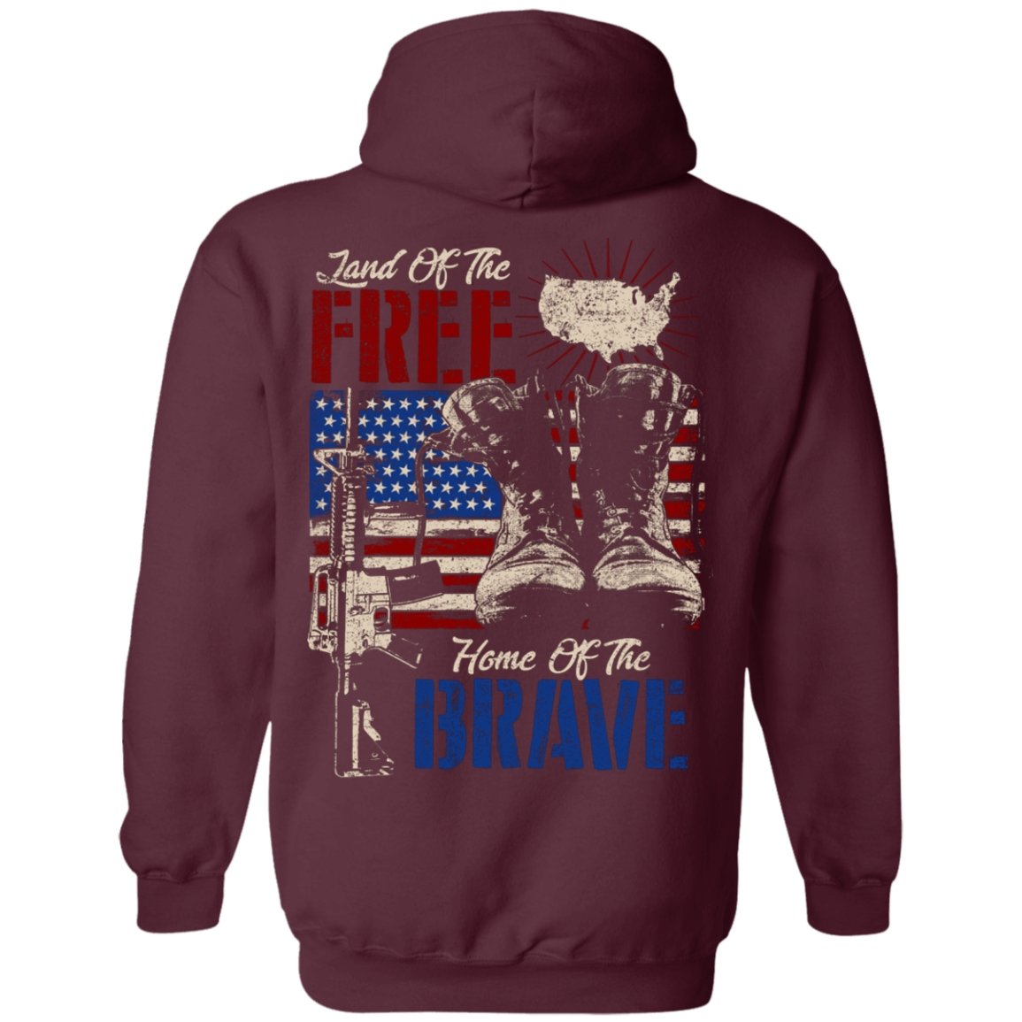 Veteran Design Double Side Printed Pullover Hoodie - Alexecom.com