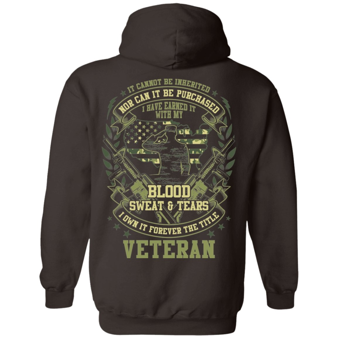 Veteran Design Double Side Printed Pullover Hoodie - Alexecom.com
