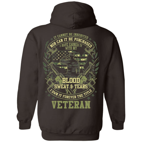 Image of Veteran Design Double Side Printed Pullover Hoodie - Alexecom.com