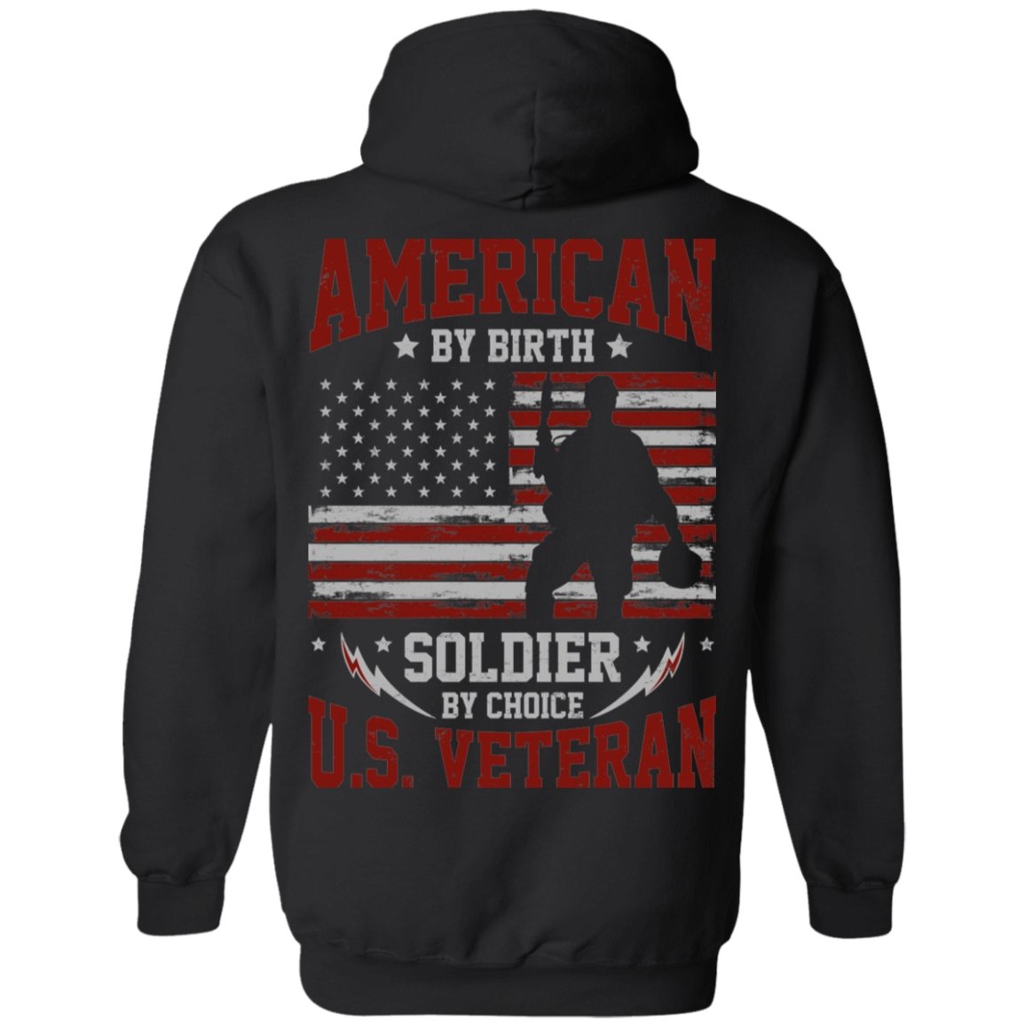 Veteran Design Double Side Printed Pullover Hoodie - Alexecom.com