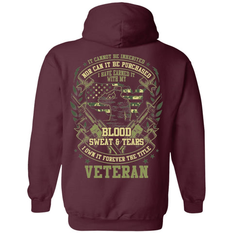 Image of Veteran Design Double Side Printed Pullover Hoodie - Alexecom.com