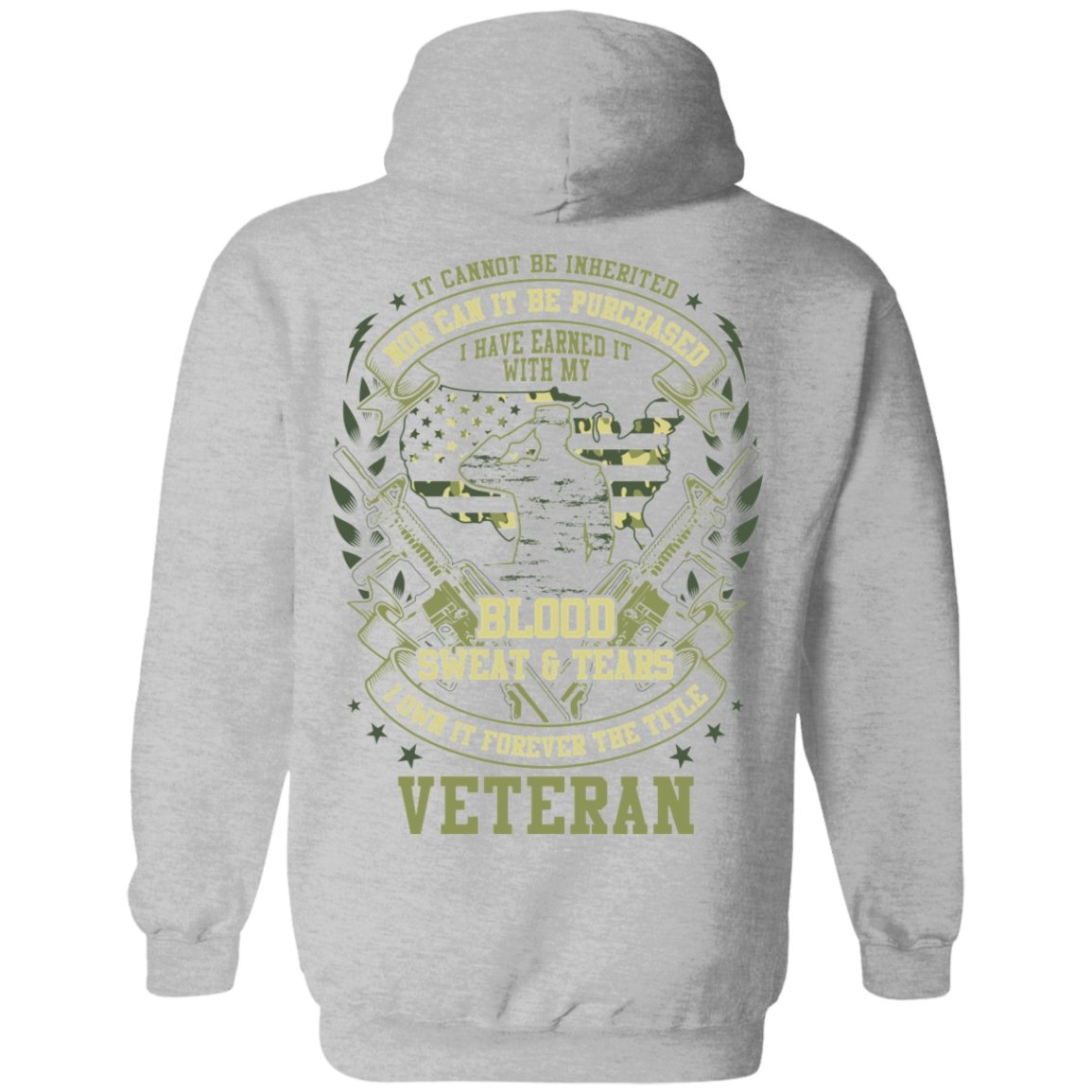 Veteran Design Double Side Printed Pullover Hoodie - Alexecom.com