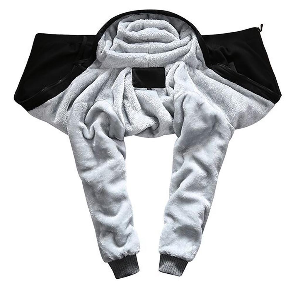 Wild dog Design Hoodie Full Zip Warm and Thick Plush Sweater for Men Front and Back Print - Alexecom.com