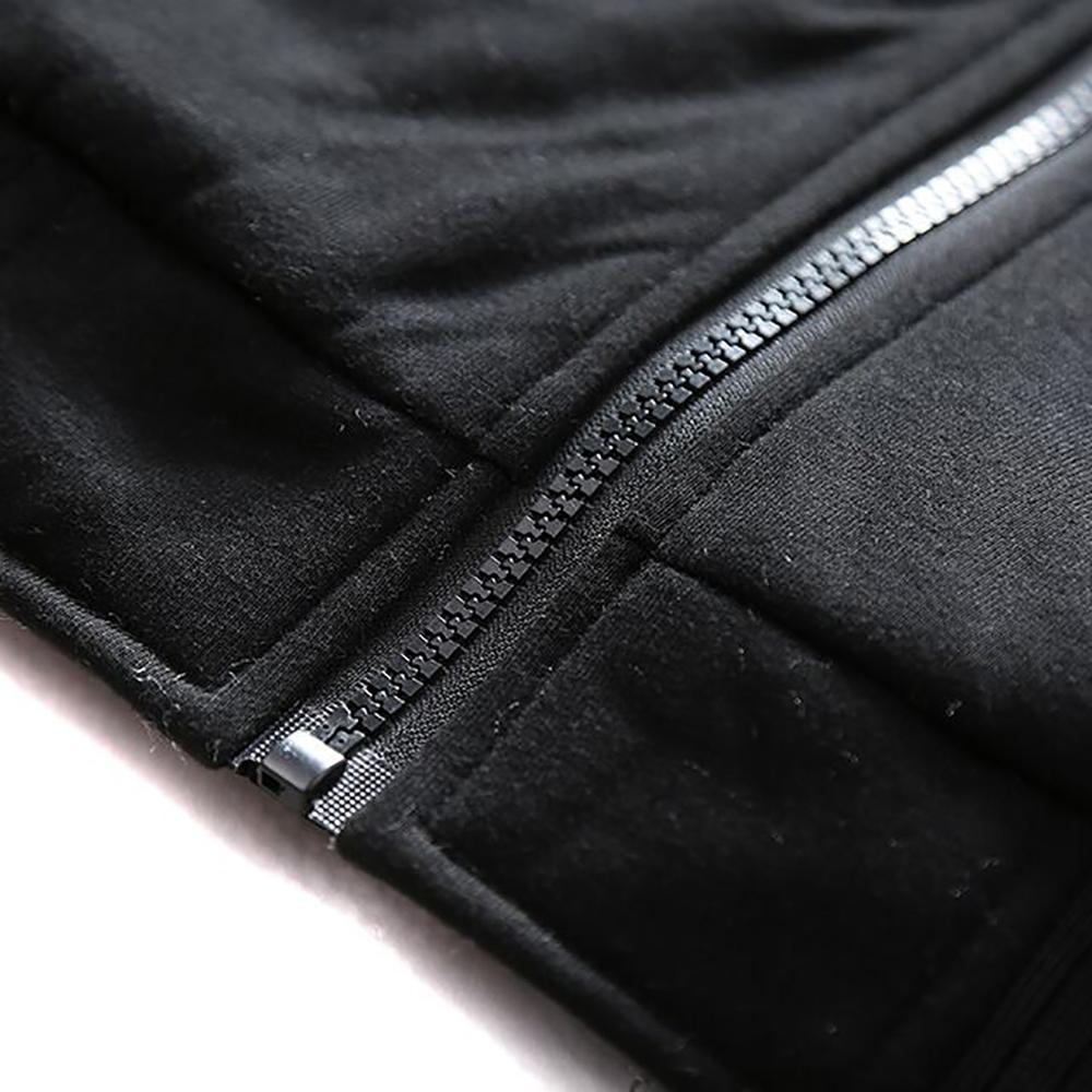 Wild dog Design Hoodie Full Zip Warm and Thick Plush Sweater for Men Front and Back Print - Alexecom.com