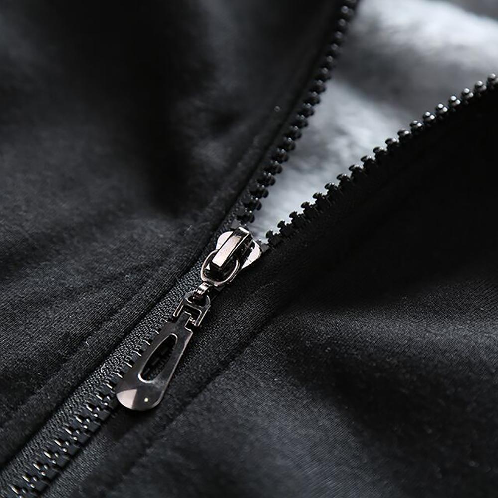Wild dog Design Hoodie Full Zip Warm and Thick Plush Sweater for Men Front and Back Print - Alexecom.com