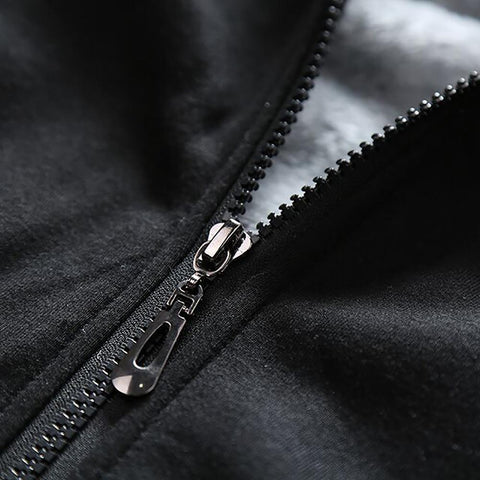 Image of Wild dog Design Hoodie Full Zip Warm and Thick Plush Sweater for Men Front and Back Print - Alexecom.com
