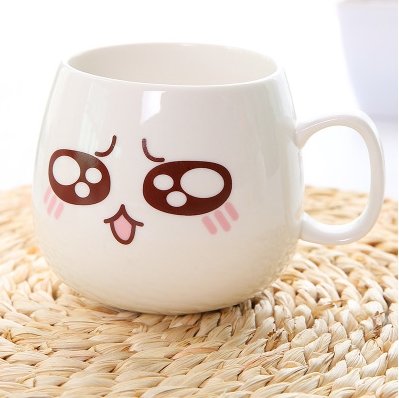Image of XING KILO Creative cute cup with lid ceramic spoon large capacity milk cup coffee mug expression cup - Alexecom.com